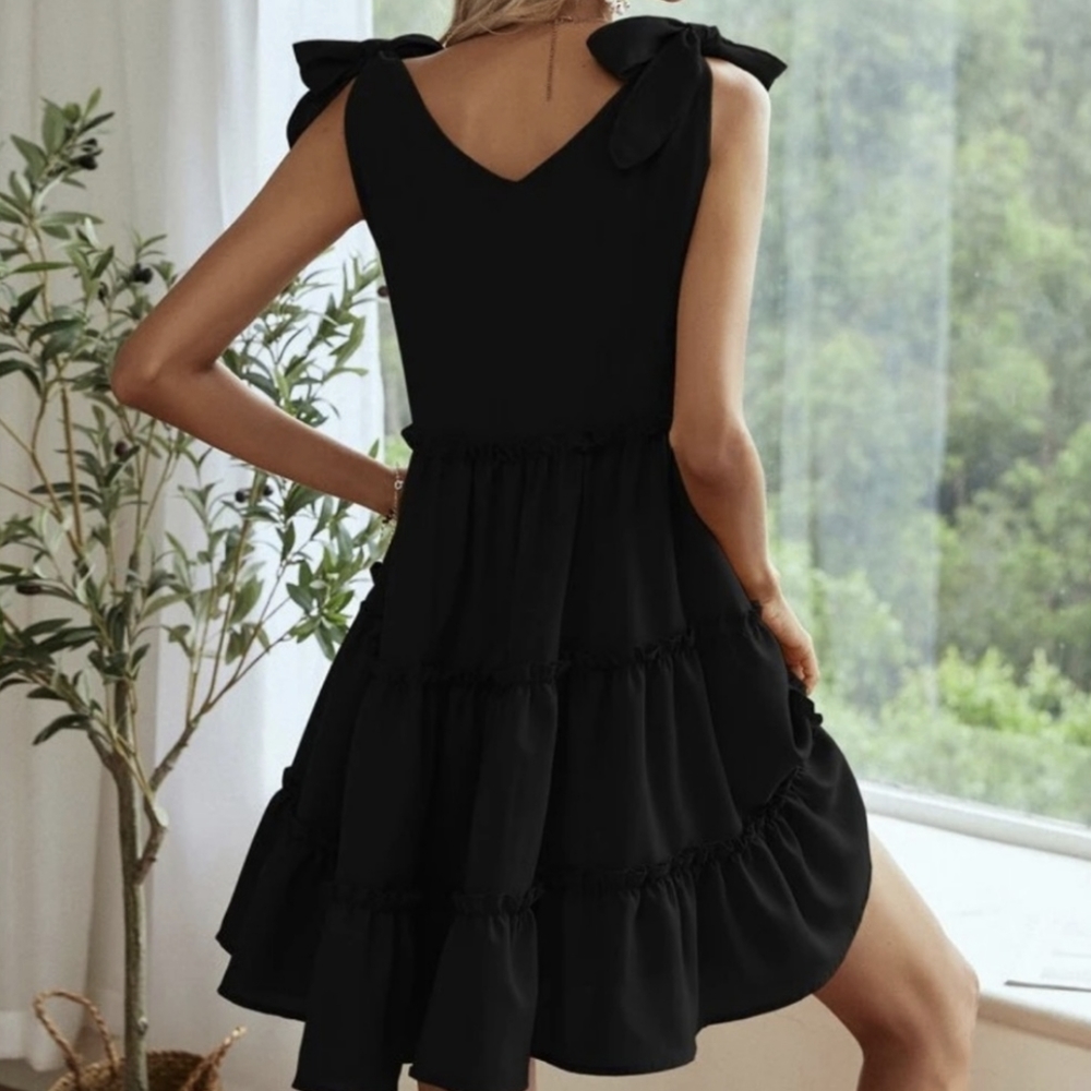 Boho tie shoulder smock dress NWOT - Picture 5 of 6